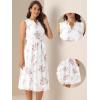 image:imageAllegra K Summer Floral Dress for Women Tie Waist Chiffon Sleeveless Tank Dresses with LiningWhite