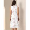 image:imageAllegra K Summer Floral Dress for Women Tie Waist Chiffon Sleeveless Tank Dresses with LiningWhite