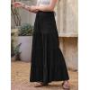 image:imageAllegra K Summer Flowy Boho Maxi Skirt for Women Tiered Elastic High Waist 2026 A Line Casual Beach Long Skirt with PocketsBlack