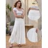 image:imageAllegra K Summer Flowy Boho Maxi Skirt for Women Tiered Elastic High Waist 2026 A Line Casual Beach Long Skirt with PocketsWhite