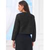image:imageAllegra K Tweed Jackets for Women Long Sleeve Collarless Open Front Cardigan Business Work Blazer Suit JacketBlack