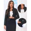 image:imageAllegra K Tweed Jackets for Women Long Sleeve Collarless Open Front Cardigan Business Work Blazer Suit JacketBlack
