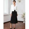 image:imageAllegra K Tweed Jackets for Women Long Sleeve Collarless Open Front Cardigan Business Work Blazer Suit JacketWhite