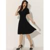 image:imageAllegra K Vintage Work Dresses for Womens 1950s Flat Collar Short Sleeve Fit and Flare DressBlack