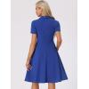 image:imageAllegra K Vintage Work Dresses for Womens 1950s Flat Collar Short Sleeve Fit and Flare DressRoyal Blue