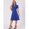 image:imageAllegra K Vintage Work Dresses for Womens 1950s Flat Collar Short Sleeve Fit and Flare DressRoyal Blue