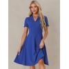 image:imageAllegra K Vintage Work Dresses for Womens 1950s Flat Collar Short Sleeve Fit and Flare DressRoyal Blue