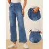 image:imageAllegra K Wide Leg Jeans for Womens High Waisted Stretchy Straight Leg Jeans Buttoned Loose Denim PantsBlue