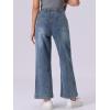 image:imageAllegra K Wide Leg Jeans for Womens High Waisted Stretchy Straight Leg Jeans Buttoned Loose Denim PantsGray Blue