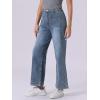image:imageAllegra K Wide Leg Jeans for Womens High Waisted Stretchy Straight Leg Jeans Buttoned Loose Denim PantsGray Blue