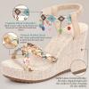 image:imageAllegra K Womens Bohemia Pull on Platform Wedge Heel SandalsBeige4