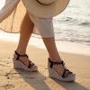 image:imageAllegra K Womens Bohemia Pull on Platform Wedge Heel SandalsBlack1