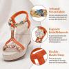 image:imageAllegra K Womens Bohemia Pull on Platform Wedge Heel SandalsOrange