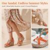 image:imageAllegra K Womens Bohemia Pull on Platform Wedge Heel SandalsOrange1