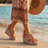 image:imageAllegra K Womens Bohemia Pull on Platform Wedge Heel SandalsOrange1