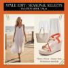 image:imageAllegra K Womens Bohemia Pull on Platform Wedge Heel SandalsOrange2