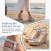 image:imageAllegra K Womens Bohemia Pull on Platform Wedge Heel SandalsSilver