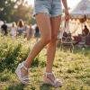 image:imageAllegra K Womens Bohemia Pull on Platform Wedge Heel SandalsSilver
