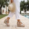 image:imageAllegra K Womens Bohemia Pull on Platform Wedge Heel SandalsSilver1