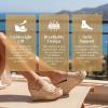 image:imageAllegra K Womens Embroidered Wedge Platform Peeptoe Slip Sandals Beige 85