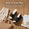 image:imageAllegra K Womens Embroidered Wedge Platform Peeptoe Slip Sandals Black 85