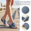 image:imageAllegra K Womens Embroidered Wedge Platform Peeptoe Slip Sandals Blue 9