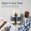 image:imageAllegra K Womens Embroidered Wedge Platform Peeptoe Slip Sandals Blue 9