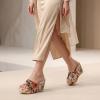 image:imageAllegra K Womens Embroidered Wedge Platform Peeptoe Slip Sandals Red 7