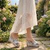 image:imageAllegra K Womens Embroidered Wedge Platform Peeptoe Slip Sandals White 65