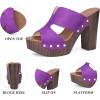 image:imageAllegra K Womens Faux Suede Platform High Block Heel Slides SandalsPurple