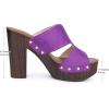 image:imageAllegra K Womens Faux Suede Platform High Block Heel Slides SandalsPurple