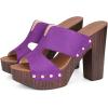 image:imageAllegra K Womens Faux Suede Platform High Block Heel Slides SandalsPurple