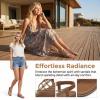 image:imageAllegra K Womens Flat Sandals TStrap Elastic Back Strap Rhinestone Flip Flop Sandals Dark Brown 9