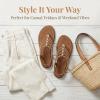 image:imageAllegra K Womens Flat Sandals TStrap Elastic Back Strap Rhinestone Flip Flop Sandals Dark Brown 9
