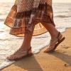 image:imageAllegra K Womens Flat Sandals TStrap Elastic Back Strap Rhinestone Flip Flop Sandals Dark Brown 9