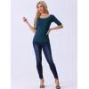 image:imageAllegra K Womens Half Sleeves Boat Neck Fitted Elbow Length Top Soft TShirtDark Blue