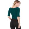 image:imageAllegra K Womens Half Sleeves Boat Neck Fitted Elbow Length Top Soft TShirtDark Green