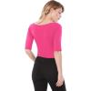 image:imageAllegra K Womens Half Sleeves Boat Neck Fitted Elbow Length Top Soft TShirtHot Pink