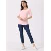 image:imageAllegra K Womens Half Sleeves Boat Neck Fitted Elbow Length Top Soft TShirtLight Pink