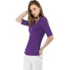 image:imageAllegra K Womens Half Sleeves Boat Neck Fitted Elbow Length Top Soft TShirtPurple