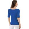image:imageAllegra K Womens Half Sleeves Boat Neck Fitted Elbow Length Top Soft TShirtRoyal Blue