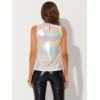 image:imageAllegra K Womens Metallic Tank Tops Shiny Sleeveless Party Disco ShirtBeige