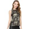 image:imageAllegra K Womens Metallic Tank Tops Shiny Sleeveless Party Disco ShirtBlack