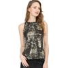 image:imageAllegra K Womens Metallic Tank Tops Shiny Sleeveless Party Disco ShirtBlack