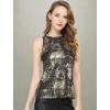 image:imageAllegra K Womens Metallic Tank Tops Shiny Sleeveless Party Disco ShirtBlack