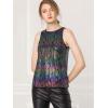 image:imageAllegra K Womens Metallic Tank Tops Shiny Sleeveless Party Disco ShirtBlacks