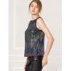 image:imageAllegra K Womens Metallic Tank Tops Shiny Sleeveless Party Disco ShirtBlacks