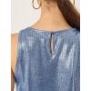 image:imageAllegra K Womens Metallic Tank Tops Shiny Sleeveless Party Disco ShirtBlue