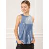 image:imageAllegra K Womens Metallic Tank Tops Shiny Sleeveless Party Disco ShirtBlue