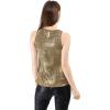 image:imageAllegra K Womens Metallic Tank Tops Shiny Sleeveless Party Disco ShirtDark Gold